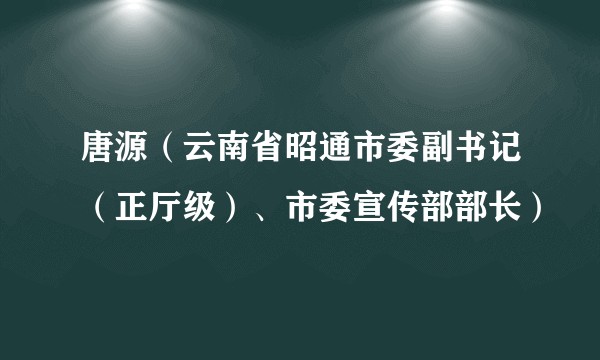 唐源（云南省昭通市委副书记（正厅级）、市委宣传部部长）