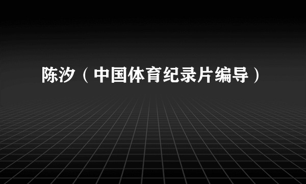 陈汐（中国体育纪录片编导）