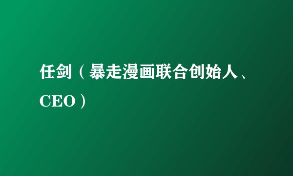 任剑（暴走漫画联合创始人、CEO）