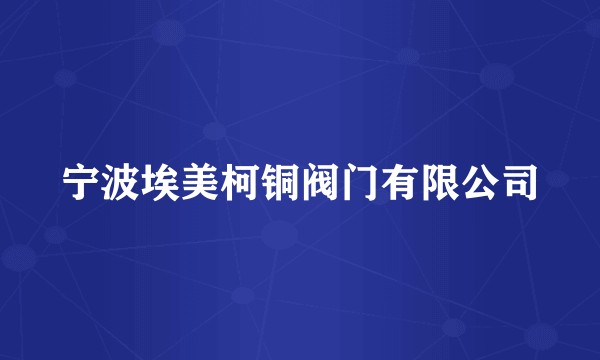 宁波埃美柯铜阀门有限公司