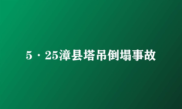 5·25漳县塔吊倒塌事故