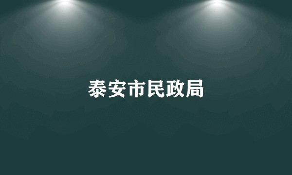 泰安市民政局