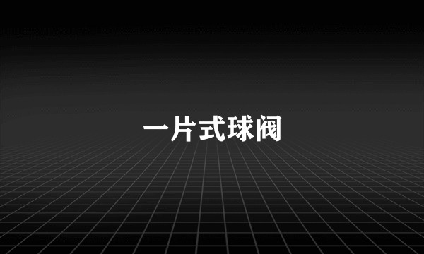 一片式球阀