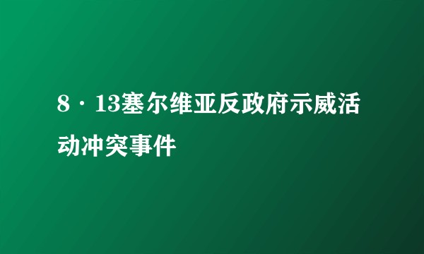 8·13塞尔维亚反政府示威活动冲突事件