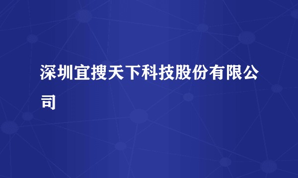 深圳宜搜天下科技股份有限公司