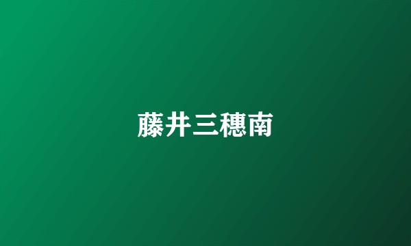 藤井三穗南