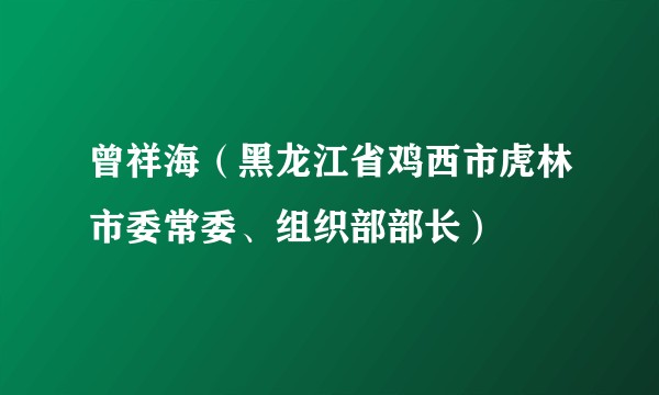 曾祥海（黑龙江省鸡西市虎林市委常委、组织部部长）