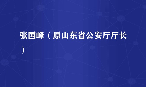 张国峰（原山东省公安厅厅长）