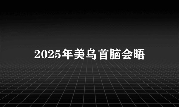 2025年美乌首脑会晤