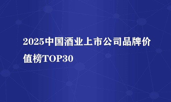 2025中国酒业上市公司品牌价值榜TOP30