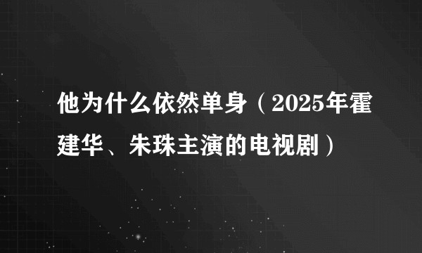 他为什么依然单身（2025年霍建华、朱珠主演的电视剧）