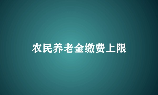 农民养老金缴费上限