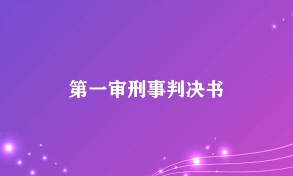 第一审刑事判决书