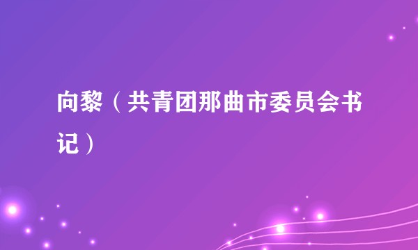 向黎（共青团那曲市委员会书记）