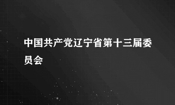 中国共产党辽宁省第十三届委员会