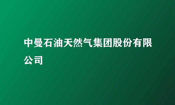 中曼石油天然气集团股份有限公司