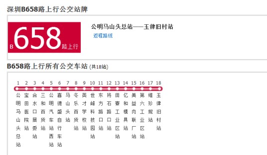 深圳公交B658路