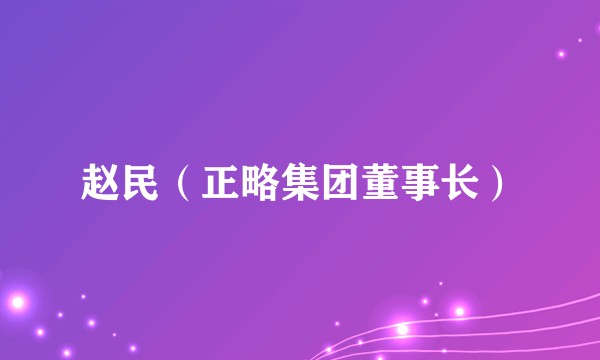 赵民（正略集团董事长）