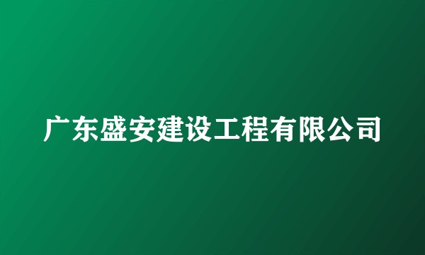 广东盛安建设工程有限公司