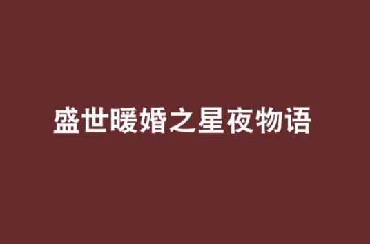 盛世暖婚之星夜物语