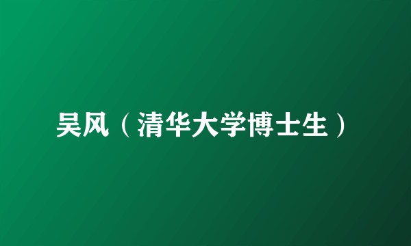吴风(清华大学博士生)