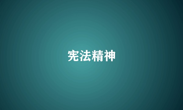 宪法精神