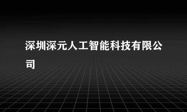 深圳深元人工智能科技有限公司