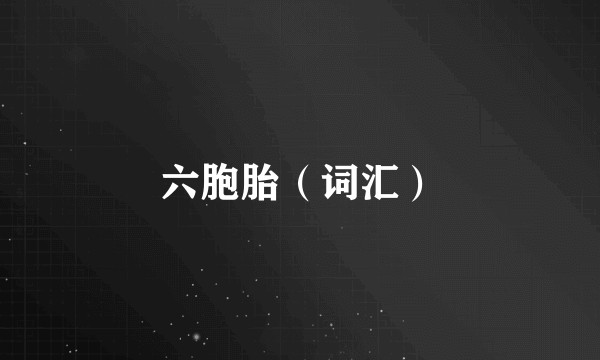 六胞胎（词汇）