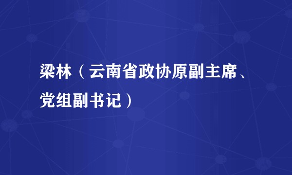 梁林（云南省政协原副主席、党组副书记）