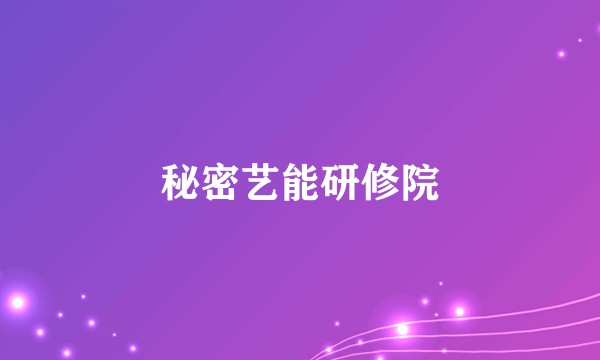 秘密艺能研修院