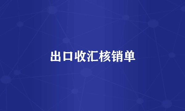 出口收汇核销单