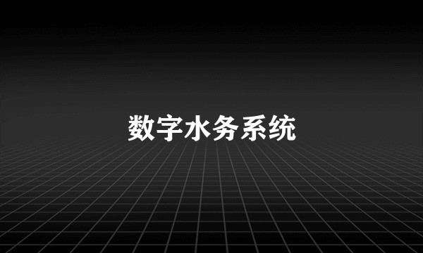 数字水务系统