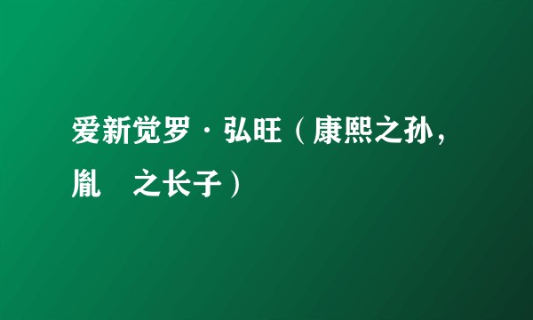 爱新觉罗·弘旺（康熙之孙，胤禩之长子）