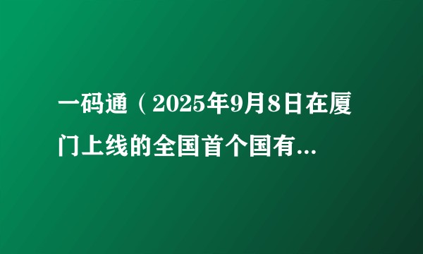 一码通（2025年9月8日在厦门上线的全国首个国有药品耗材追溯码一体化服务平台）