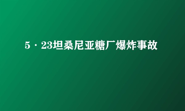 5·23坦桑尼亚糖厂爆炸事故