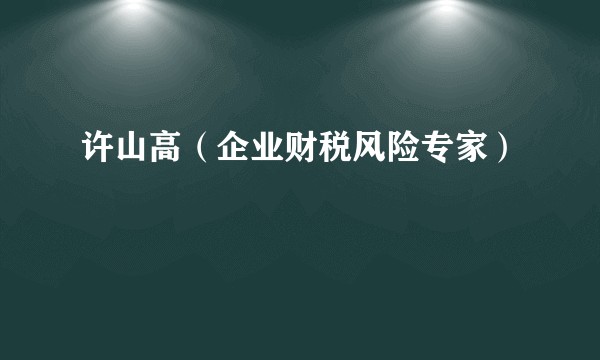 许山高（企业财税风险专家）