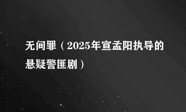 无间罪（2025年宣孟阳执导的悬疑警匪剧）