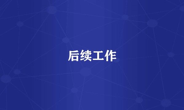 后续工作