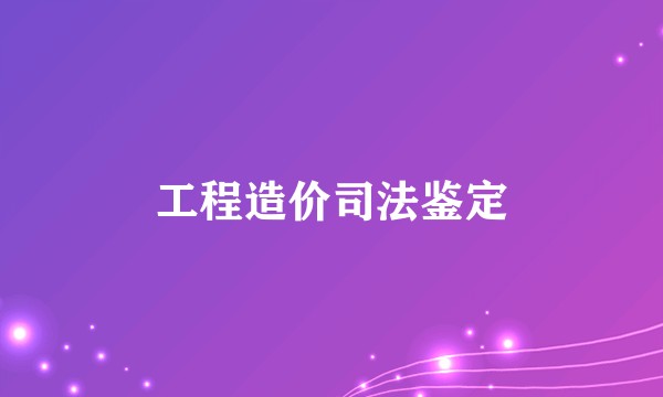 工程造价司法鉴定