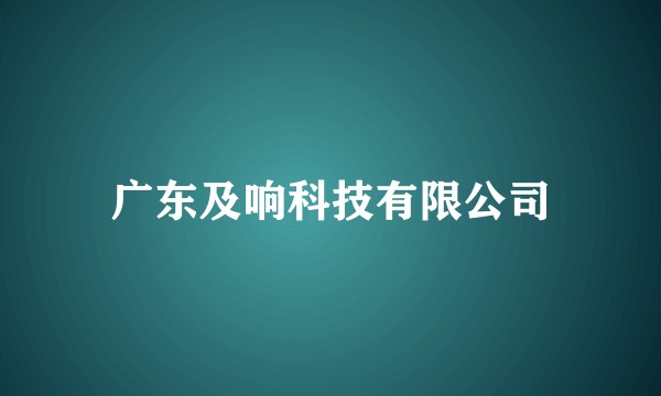 广东及响科技有限公司