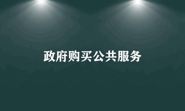 政府购买公共服务