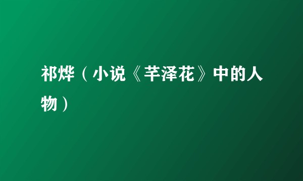祁烨（小说《芊泽花》中的人物）