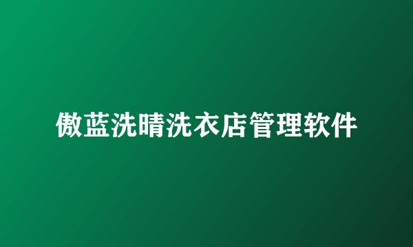 傲蓝洗晴洗衣店管理软件