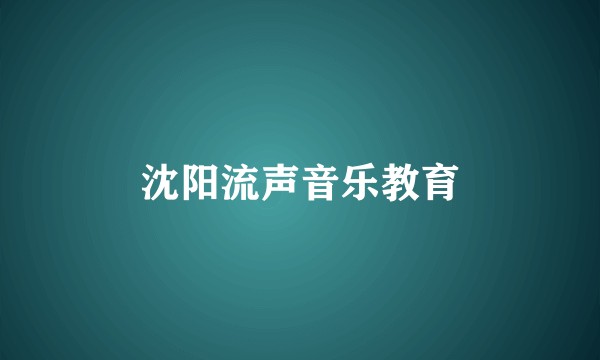 沈阳流声音乐教育