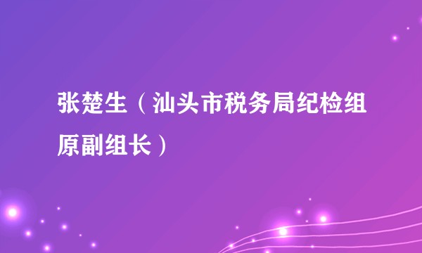 张楚生（汕头市税务局纪检组原副组长）