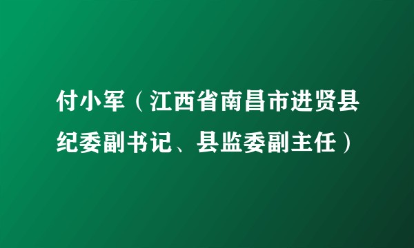付小军（江西省南昌市进贤县纪委副书记、县监委副主任）