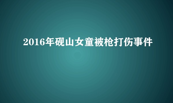 2016年砚山女童被枪打伤事件