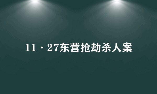 11·27东营抢劫杀人案