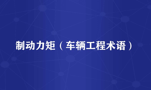 制动力矩（车辆工程术语）