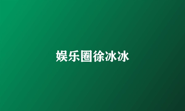 娱乐圈徐冰冰